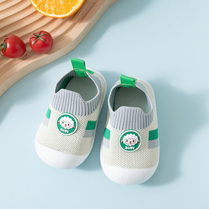 Boys and Girls <strong>Baby</strong> Spring Mesh Breathable Non-Slip Indoor <strong>Lamb</strong> Cartoon Walking <strong>Shoes</strong> with Slip-On Closure
