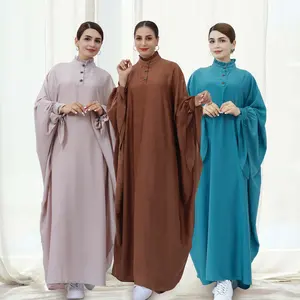 Pakaian butik gamis abaya muslim wanita pakaian panjang floral kaftan muslim mode pemasok abaya harga murah