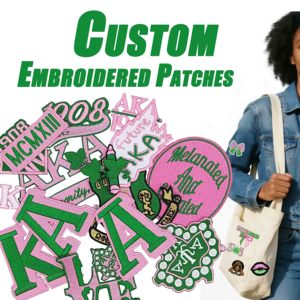 Custom Pink and Green Iron on <strong>Patches</strong> Sorority <strong>Patch</strong> <strong>Jacket</strong> Greek Alpha Sorority Chenille <strong>Patches</strong> - Product Image 1
