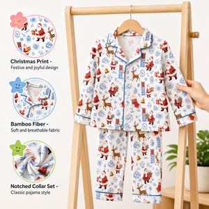 Bộ đồ ngủ Giáng sinh gia đình Puresun 2026, đồ ngủ trẻ em sơ sinh, bộ quần áo Giáng sinh chất liệu cotton hữu cơ, đồ ngủ trẻ nhỏ, OEM ODM, số lượng đặt hàng tối thiểu thấp - Product Image 2