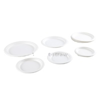 Vente en gros sans PFAS biodégradable compostable Bagasse Papier en fibre de canne à sucre Assiette jetable pour fête