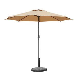 in big promotion khaki centre pole patio umbrella big discount crank garden automatic parasol macrame umbrella