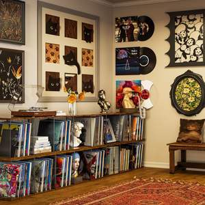 Visualize Boîte de rangement d'album <span class=keywords><strong>Cube</strong></span> Organisateur en bois Caisse 2 ensembles de porte-disques Étagère Meubles de rangement pour disques en vinyle - Product Image 5