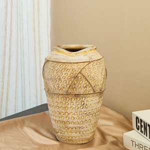 Vaso da fiori artigianale in <span class=keywords><strong>gres</strong></span> smaltato stile retrò con bocca irregolare a forma di pancia grande, <span class=keywords><strong>per</strong></span> balcone, giardino e casa - Product Image 1