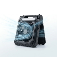 Ventilateur rechargeable avec panneau solaire, ventilateur portable à main, ventilateur pliable, ventilateur de tente multifonctionnel avec lampe