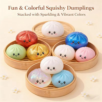 Juego de 1-5 Piezas de Juguetes Antiestrés de TPE con Forma de Dumpling, 5.5cm, Suaves, de Rebote Lento, Colores Aleatorios, para Niños y Adultos
