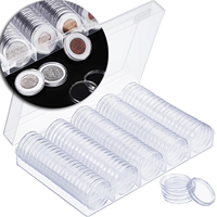 Boîte de rangement en plastique PS transparent pour capsules de pièces de monnaie recyclables de 27 mm, 100 pièces - Fournitures pour collection de pièces de monnaie en argent