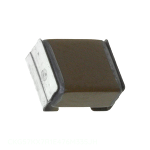 Condensador cerámico SMD de montaje en superficie MLCC CKG57KX7R1E476M335JH de 47 uF, canal del fabricante CAP CER 47UF 25V X7R, con terminales tipo J. - Product Image 1