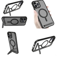 Aksesoris Ponsel Casing Magnetik untuk iPhone 17 Pro Max Air 16 15 14 Plus 13 11 12 Penutup Belakang dengan Penyangga dan Tempat Penyimpanan