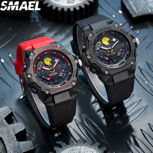 SMAEL 8092 New Design Trending Smart Sport Watch Electronic Movement Unisex Alarm Luminous Calendar Stop Watch