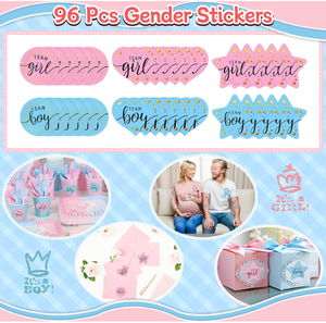 Colliers, bracelets, écussons, badges, sérpillières, accessoires photo et décorations pour fête de révélation du sexe (Équipe Garçon ou Fille) - Product Image 4