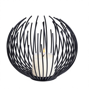 Hexagon Iron Wire Decorative <b>Candlestick</b> <b>Holder</b> Home Hotel Wedding Home Lighting black powde coated Candle <b>Holder</b> - Product Image 3