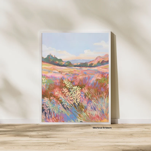 Paisaje Moderno de Campo Tranquilo con Flores Silvestres, Óleo sobre Lienzo, Arte de Pared, Decoración para Dormitorio, Ambiente Relajante - Product Image 2