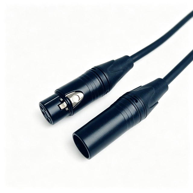 XLR Male to Female Balanced 3-Pin Copper Microphone Cable with PVC Insulation for Power Applications