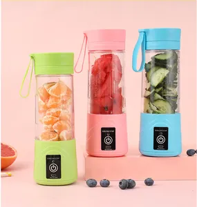 Aaa163 Multifunctionele Mini Usb Oplaadbare Home Blender En Mixer 6 Bladsap Plastic Elektrische Draagbare Juicer Beker