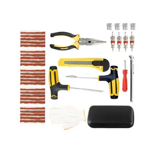 Kit de ferramentas para reparo de pneus de carro, kit portátil profissional de emergência para reparo de pneus de bicicleta, mini kit de ferramentas para inserir vedação de punção de pneus