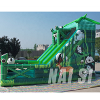 Château gonflable géant Panda de 18 pieds, toboggan Panda géant, combos, animaux de la jungle, château gonflable pour événements festifs