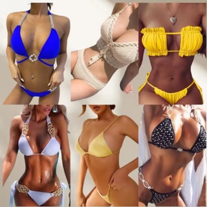 Fabricante de Bikinis Y, Venta al por Mayor de Trajes de Baño de Colores Variados para Mujer, Bolsas Acanaladas, Proveedor Popular de Ropa de Mujer de Segunda Mano - Product Image 1
