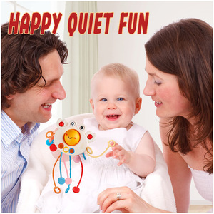 2024 New Cute Crab Baby Sensory Pull String Rope <b>Toy</b> Silicone Drawstring Montessori Sensory <b>Toys</b> Baby Soothing <b>Toys</b> - Product Image 4