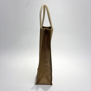 Sac de <span class=keywords><strong>transport</strong></span> de vin en toile de jute robuste écologique sac de jute à fenêtre en PVC motif lettre pour plusieurs bouteilles cadeau Shopping - Product Image 3