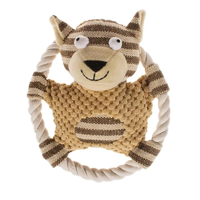 Jouet à mâcher interactif pour chien, durable et résistant aux morsures, en peluche couineuse, ensemble de jouets en forme d'os, en corde et en coton WJ-43