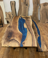 Meubles en bois de table basse de rivière de résine époxyde de mode