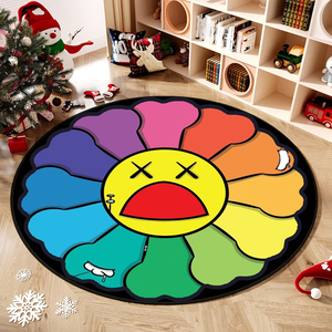<span class=keywords><strong>Tapis</strong></span> personnalisés pour la décoration du salon avec logo imprimé, <span class=keywords><strong>tapis</strong></span> <span class=keywords><strong>rond</strong></span> motif tournesol, <span class=keywords><strong>tapis</strong></span> de classe, <span class=keywords><strong>tapis</strong></span> circulaire pour la chambre à coucher - Product Image 5