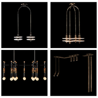 XZ Dark Décoration Minarets Albâtre Cannelé En Laiton Vieilli Industriel Led Lustres Suspendus Conception De Chevet Pendentif Plafonnier
