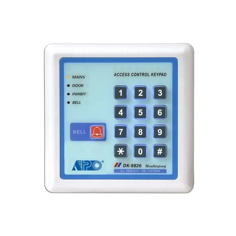 DK-9826 Standalone Casing Ganda Plastik Tahan Air Keypad Kontrol Akses Backlit Program Mudah untuk Pengontrol Sistem Pintu Tunggal