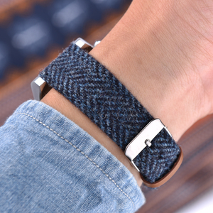 Pulseira de Relógio Juelong Estilo Britânico em Tweed com Liberação Rápida 20mm 22mm em Tweed Herringbone Pistache - Product Image 3