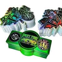 Autocollants personnalisés pour la marque de l'entreprise, design de logo, autocollants holographiques, étiquettes en vinyle imperméables, autocollants découpés à la forme, impression pour ordinateur portable, skateboard