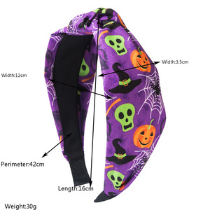 Diadema con Nudos Estilo Europeo-Americano para Halloween, con Estampado de Calabaza, Murciélago, Calavera y Araña, para Mujeres, Fiestas, Cosplay - Product Image 2