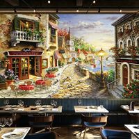 Peinture à l'huile Art Déco Nature Morte Personnalisable Matériaux Intérieur Extérieur Murale Murale Murale de Ville Canal Rue Maison Restaurant