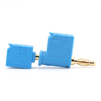 Connecteurs banane à double verrouillage dorés bleus, pas de 4 mm, pour prise audio et câble de haut-parleur