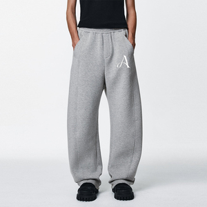 Pantalones Deportivos Anchos Personalizados con Logotipo para <span class=keywords><strong>Hombre</strong></span>, Pantalones Deportivos Casuales de Corte Holgado con Estampado Urbano, Pantalones Deportivos de Forro Polar - Product Image 1