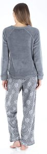 Ensemble de pyjama pour femmes en polaire à manches longues avec motif flocon de neige, lavable en machine - Product Image 2
