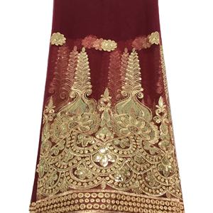 Fonte vendita diretta della fabbrica africano George tessuto di pizzo velluto pizzo con paillettes abbigliamento femminile - Product Image 4