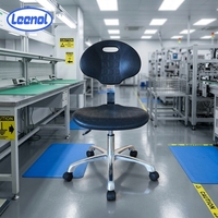 Chaise de laboratoire ESD Leenol, prix d'usine, mousse PU de haute qualité, couleur noire, antistatique ESD pour atelier électronique, chaise en PU