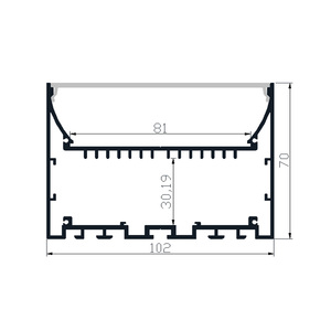 Hình dạng vuông kích thước lớn treo bề mặt sàn tường trần gắn nhôm kênh dẫn Dải hồ sơ 102*70mm - Product Image 3
