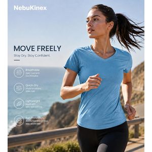 Women's V-Neck Athletic T Shirts Short Sleeve Quick Dry Yoga Gym Workout <b>Tops</b> 6 Pack UV Protection - Product Image 6