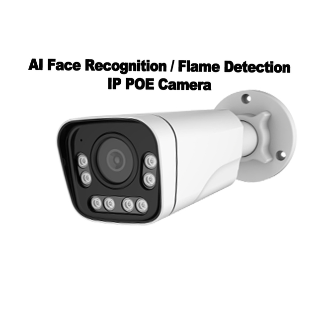 Flame Detection Face Recognition IP Security AI Camera,5MP CCTV AI-Powered Security Camera System with POE Smart Monitoring