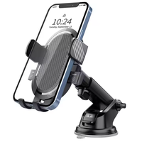 Support de téléphone universel 2-en-1 flexible pour voiture - Fixation réglable pour grille d'aération et tableau de bord avec ventouse puissante (anti-tremblement, rotation à 360°)