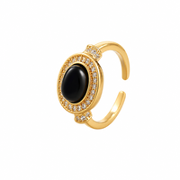 Bague JinSpark 'Infinity Fortune' avec pièces de monnaie entrelacées, zircon marquise, plaqué or, talisman de luxe pour la prospérité, pour femme