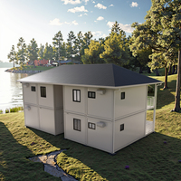 Maison conteneur extensible 40 pieds x 20 pieds, 2-3 chambres, villa modulaire de luxe, projet hôtelier et de complexe de villégiature