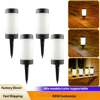 Lampe solaire pour pelouse, lampe de table, lampe de camping, cylindre ABS, étanche IP65, avec lumière blanche et chaude, pour jardin, pelouse, décoration de table extérieure