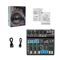 Console de mixage audio professionnelle GT9 à 6 canaux, 24 bits, 256 effets DSP pour diffusion en direct