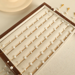 สร้อยคอมุก มุกสีขาว โซ่ทอง สำหรับผู้หญิง ใส่ได้ทุกวัน XL267 - Product Image 2