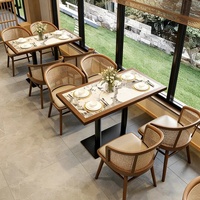 Nouvelle conception OEM ODM, banquette en bois pour café, cafétéria, mobilier commercial pour restaurant, ensemble de table et chaises modulaires pour salle à manger