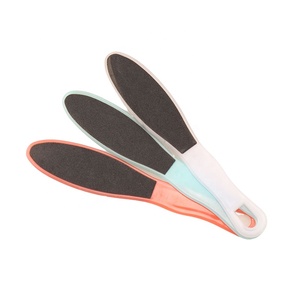 Dài Dải Hình Dạng Sữa Trắng Nhựa Xử Lý Chân Tập Tin Với Giấy nhám Màu Đen Hai Mặt 100/180 Grit Có Thể Giặt Móng Chân Tập Tin - Product Image 3