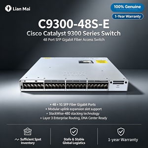Commutateur d'entreprise Gigabit SFP UPOE 9300 à 48 ports C9300-48S-E, neuf et scellé, de marque originale - Product Image 3